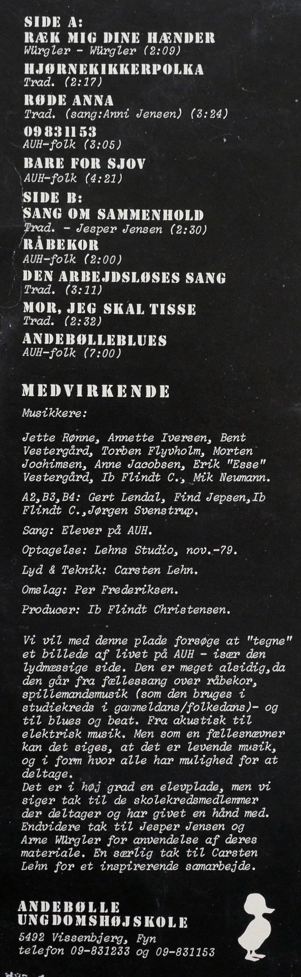 Andebølle Ungdomshøjskole : Andebøllepladen (LP)