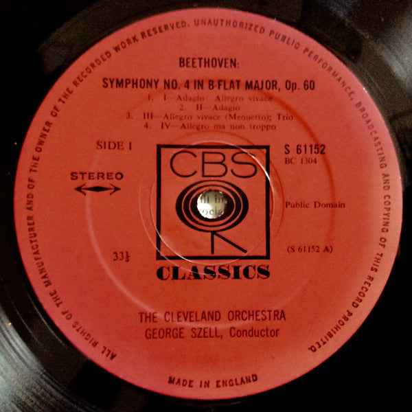 Ludwig van Beethoven / George Szell, The Cleveland Orchestra : Symphonies No. 4 And 5 (LP, Comp)