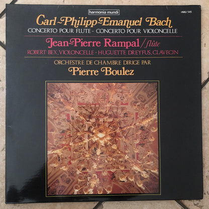 Carl Philipp Emanuel Bach - Jean-Pierre Rampal, Pierre Boulez : Concerto Pour Flûte - Concerto Pour Violoncelle (LP, RP)