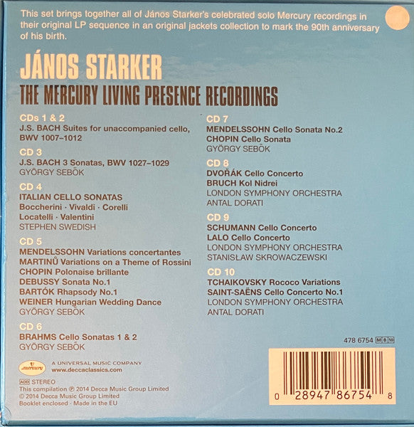 Janos Starker : The Mercury Living Presence Recordings (10xCD, Comp + Box)