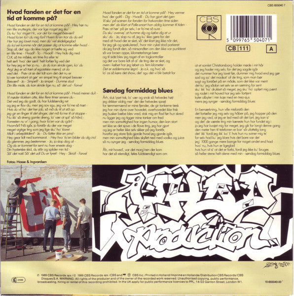 MC Einar : Hva' Fanden Er Det For En Tid At Komme På? (7")