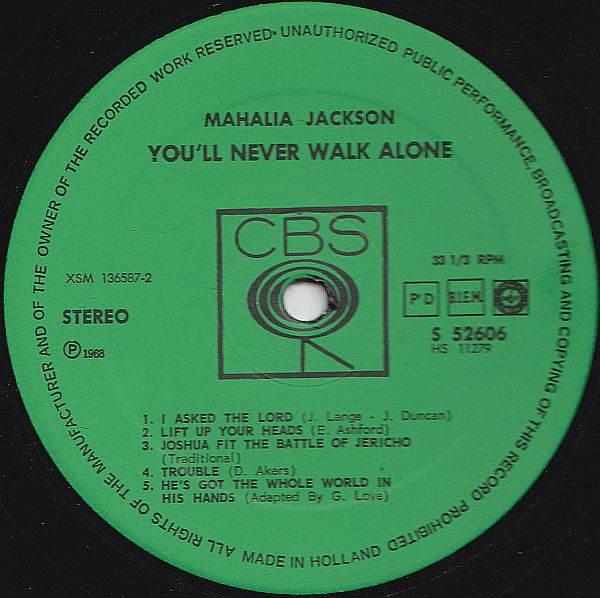 Mahalia Jackson : You'll Never Walk Alone (LP, Comp)