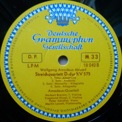 Wolfgang Amadeus Mozart, Amadeus-Quartett : Streichquartett C-dur KV 465 / Streichquartett D-dur KV 575 (LP, Mono)