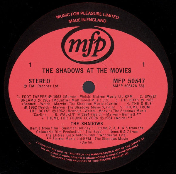 The Shadows : The Shadows At The Movies (LP, Comp)