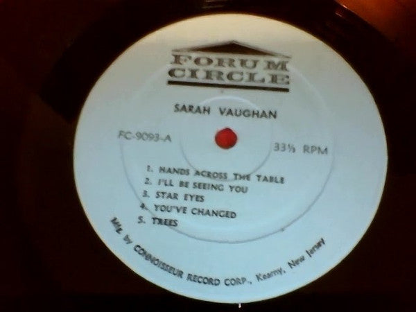 Sarah Vaughan : Sarah Vaughan (LP, Album, Mono)