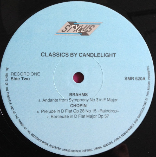 Johann Sebastian Bach • Ludwig van Beethoven • Johannes Brahms • Frédéric Chopin : Classics By Candlelight - Volume One (LP, Comp)