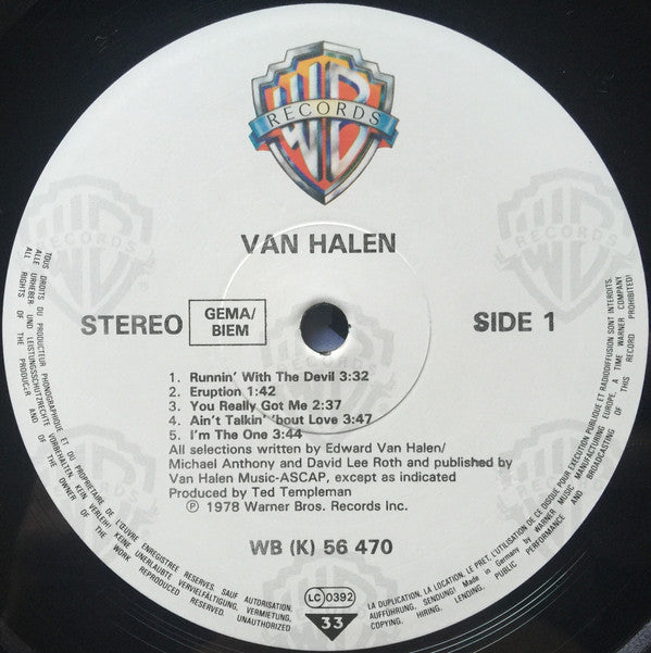 Van Halen : Van Halen (LP, Album, RE)