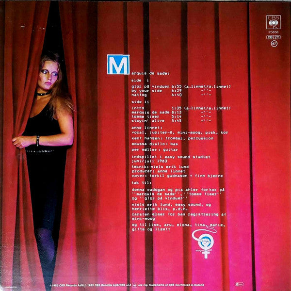 Anne Linnet : Marquis De Sade (LP, Album, Ora)