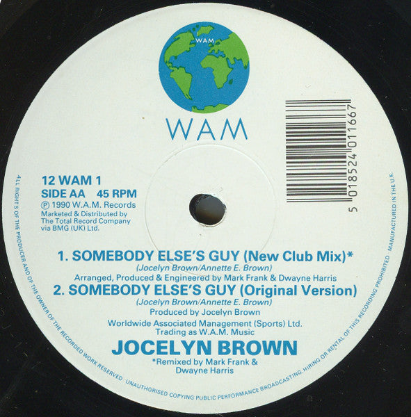 Jocelyn Brown : Freedom / Somebody Else's Guy (12")