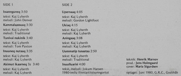 Kaj Lyberth, Niels Skouby, Olga Berthelsen, Esther-Margrethe Bentzen : Uillut (LP, Album)