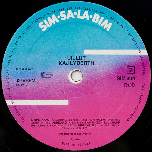 Kaj Lyberth, Niels Skouby, Olga Berthelsen, Esther-Margrethe Bentzen : Uillut (LP, Album)