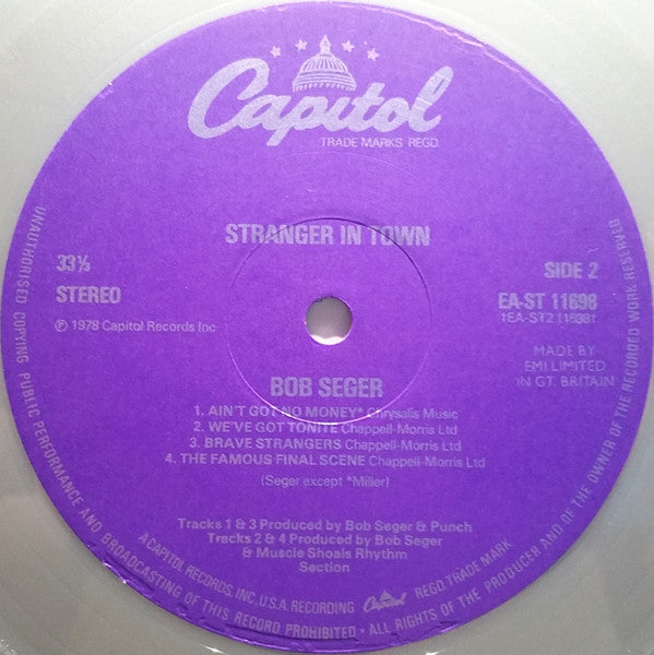 Bob Seger And The Silver Bullet Band : Stranger In Town (LP, Album, Sil)