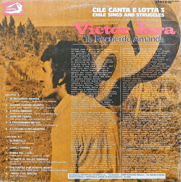Victor Jara : Te Recuerdo Amanda (LP, Album, RE)