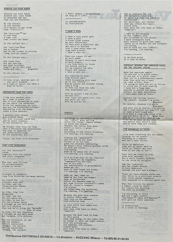 Victor Jara : Te Recuerdo Amanda (LP, Album, RE)