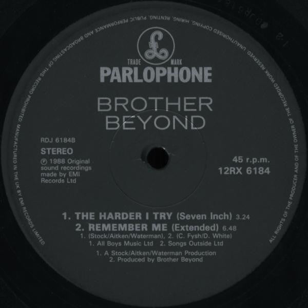 Brother Beyond : The Harder I Try (Remix) (12")