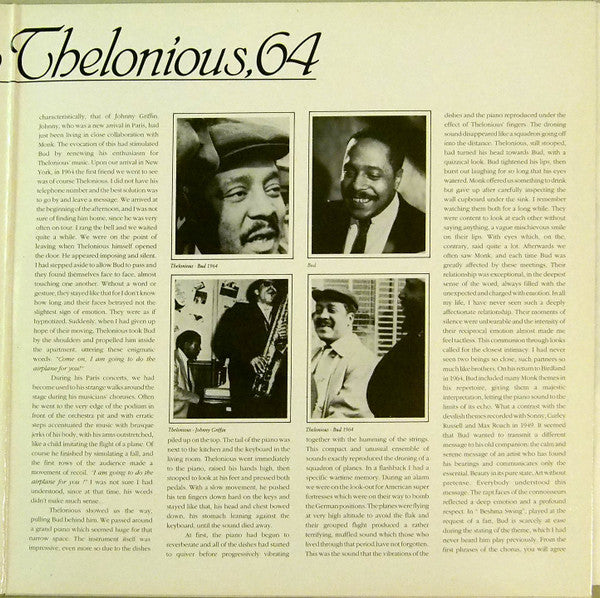 Bud Powell : Tribute To Thelonious, 64 (LP, Album, RM, Gat)