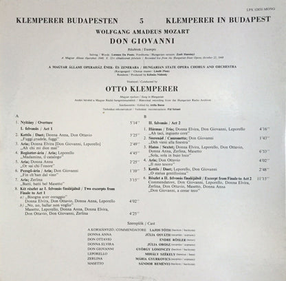 Wolfgang Amadeus Mozart, Otto Klemperer, György Losonczy, Osváth Júlia, Júlia Orosz, Mihály Székely, Rösler Endre : Don Govanni  Excerpts (LP, Album, Gat)