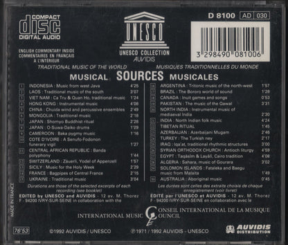 Various : Musical Sources = Sources Musicales (CD, Comp, RE, RP, Smplr)