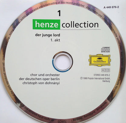 Hans Werner Henze – Edith Mathis · Donald Grobe · Barry McDaniel · Patricia Johnson (3) · Loren Driscoll · Chor der Deutschen Oper Berlin Und Orchester Der Deutschen Oper Berlin · Christoph von Dohnányi : Der Junge Lord (2xCD, RE, RM)