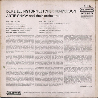 Duke Ellington / Fletcher Henderson / Artie Shaw : Duke Ellington, Fletcher Henderson, Artie Shaw And Their Orchestras (LP, Comp)