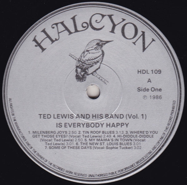 Ted Lewis And His Band : Is Everybody Happy? - Rare 1920's Recordings (Vol.1) (LP, Comp, Mono)