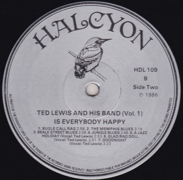 Ted Lewis And His Band : Is Everybody Happy? - Rare 1920's Recordings (Vol.1) (LP, Comp, Mono)