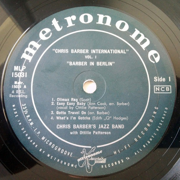 Chris Barber's Jazz Band with Ottilie Patterson : Chris Barber's International vol. 1: "Barber in Berlin" (LP, Album, Mono)