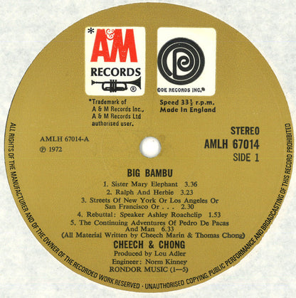 Cheech & Chong : Big Bambú (LP, Album)
