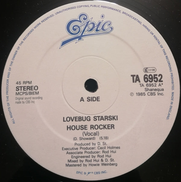 Lovebug Starski : House Rocker (12", Single)