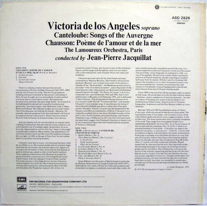 Joseph Canteloube, Ernest Chausson - Victoria De Los Angeles, Orchestre Des Concerts Lamoureux, Jean-Pierre Jacquillat : Songs Of The Auvergne / Poème De L'Amour Et De La Mer (LP, RP)