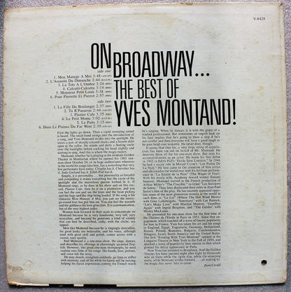 Yves Montand : On Broadway...The Best Of Yves Montand (LP, Comp, Mono)