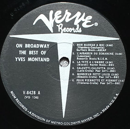 Yves Montand : On Broadway...The Best Of Yves Montand (LP, Comp, Mono)