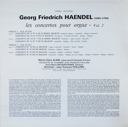 Georg Friedrich Händel, Marie-Claire Alain, Orchestre De Chambre Jean-François Paillard : Les Concertos Pour Orgue (Vol. 2) (2xLP, Album, RE, Gat)