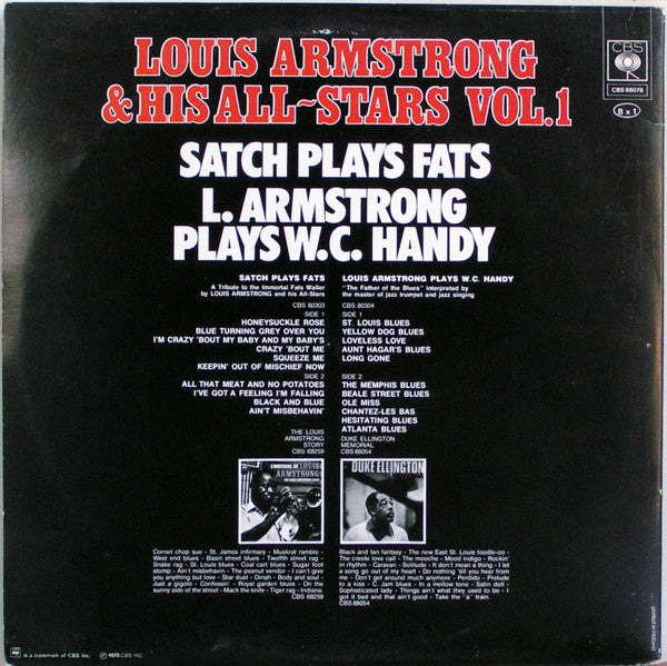 Louis Armstrong And His All-Stars : Vol. 1 Satch Plays Fats / L. Armstrong Plays W. C. Handy (2xLP, Comp, Mono)