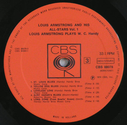 Louis Armstrong And His All-Stars : Vol. 1 Satch Plays Fats / L. Armstrong Plays W. C. Handy (2xLP, Comp, Mono)