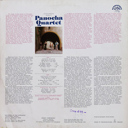 Panocha Quartet - Joseph Haydn / Franz Schubert / Antonín Dvořák : Lark Quartet / Quartettsatz / American Quartet (LP, Album)