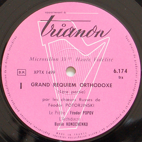Feodor Potorjinsky's Russian Choir : Grand Requiem Orthodoxe - Cantiques A La Sainte Vierge (LP, Mono)