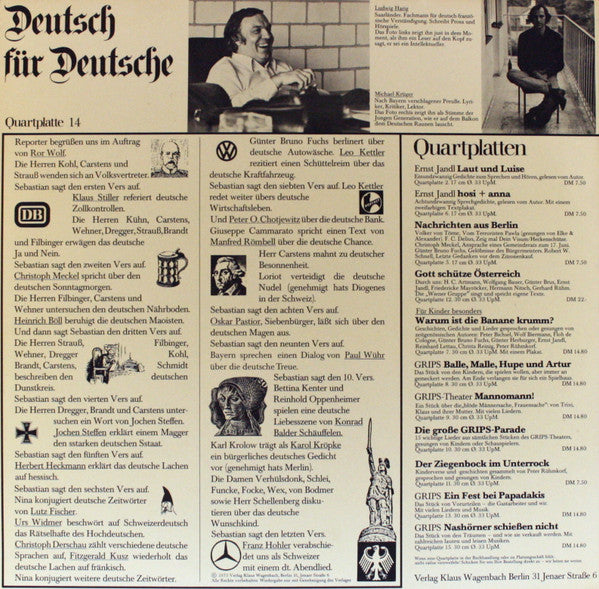 Various : Deutsch Für Deutsche (Ein Sprachkurs Für Zeitgenossen) (LP, Album)