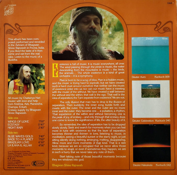 Deuter : Ecstasy (LP, Album)