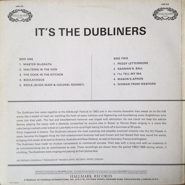 The Dubliners : It's The Dubliners (LP, Comp)