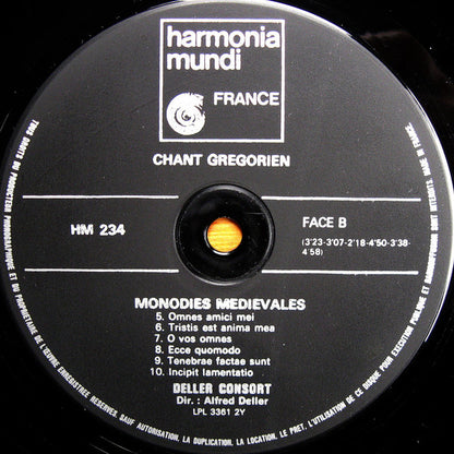 Deller Consort : Chant Grégorien (Repons Et Monodies Gallicanes) (LP, Album, RE, Gat)