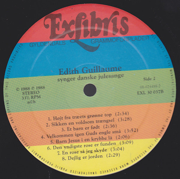 Edith Guillaume : Synger Danske Julesange (LP)