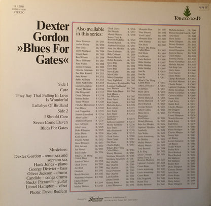 Dexter Gordon Featuring: Lionel Hampton, Hank Jones, Oliver Jackson : Blues For Gates (LP, Album, RE)