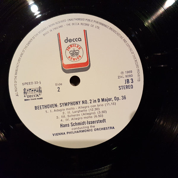 Ludwig van Beethoven, Wiener Philharmoniker = Wiener Philharmoniker, Hans Schmidt-Isserstedt : Symphonies Nos.1 & 2 (LP, Album)