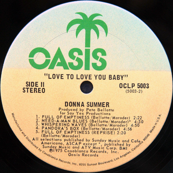 Donna Summer : Love To Love You Baby (LP, Album, San)