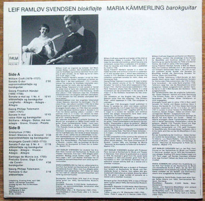 Leif Ramløv Svendsen, Maria Kämmerling : Leif Ramløv Svendsen Blokfløjte Maria Kämmerling Barokguitar (LP)