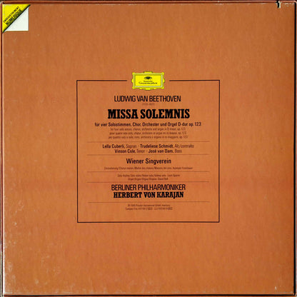 Ludwig van Beethoven, Herbert von Karajan, Berliner Philharmoniker, Lella Cuberli, Trudeliese Schmidt, Vinson Cole, José van Dam : Missa Solemnis (2xLP, RP, Box)