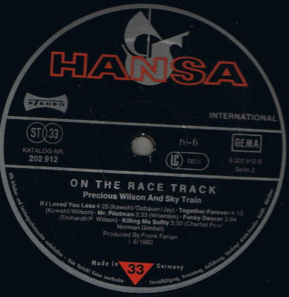 Precious Wilson : On The Race Track (LP, Album)