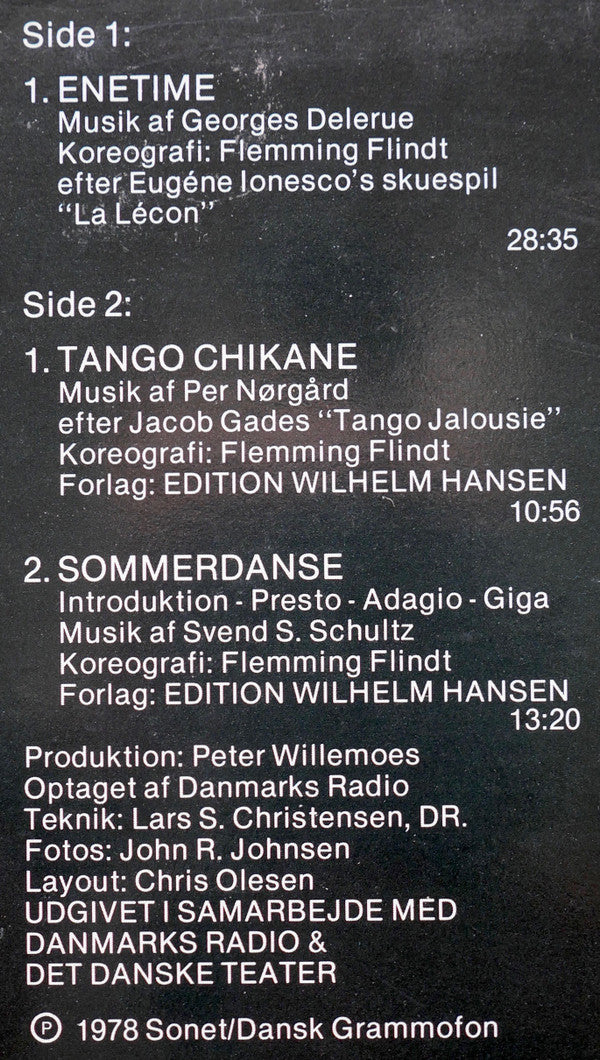 DR RadioUnderholdningsOrkestret, Tamás Vetö : Musik Til Flemming Flindts Balletter Enetime Tango Chikane Sommerdanse (LP, Album)