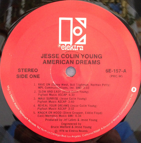 Jesse Colin Young : American Dreams (LP, Album, RE, PRC)